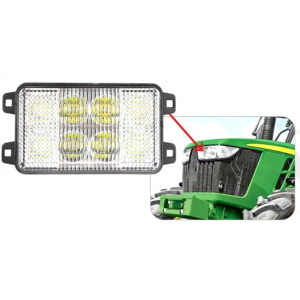 PHARE AVANT RECTANGLE LED EQUIVALENT JOHN DEERE LVA14946
