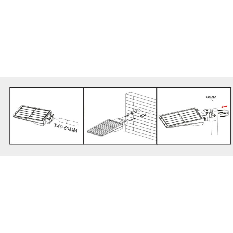 LAMPADAIRE SOLAIRE LED 6000 LUMENS AVEC DETECTEUR