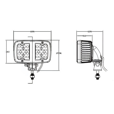PHARE DE TRAVAIL RECTANGULAIRE 36 LED 6300 LUMENS ADAPTABLE MASSEY FERGUSON FENDT CASE IH NEW HOLLAND SDF