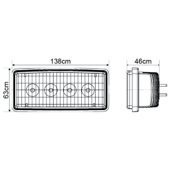 PHARE DE TRAVAIL RECTANGULAIRE 4 LED 960 LUMENS ADAPTABLE JOHN DEERE R161288 RE37450