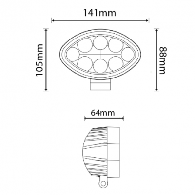 Phare Travail LED Ovale 2400 Lm | Éclairage Large (Flood) | Protopled