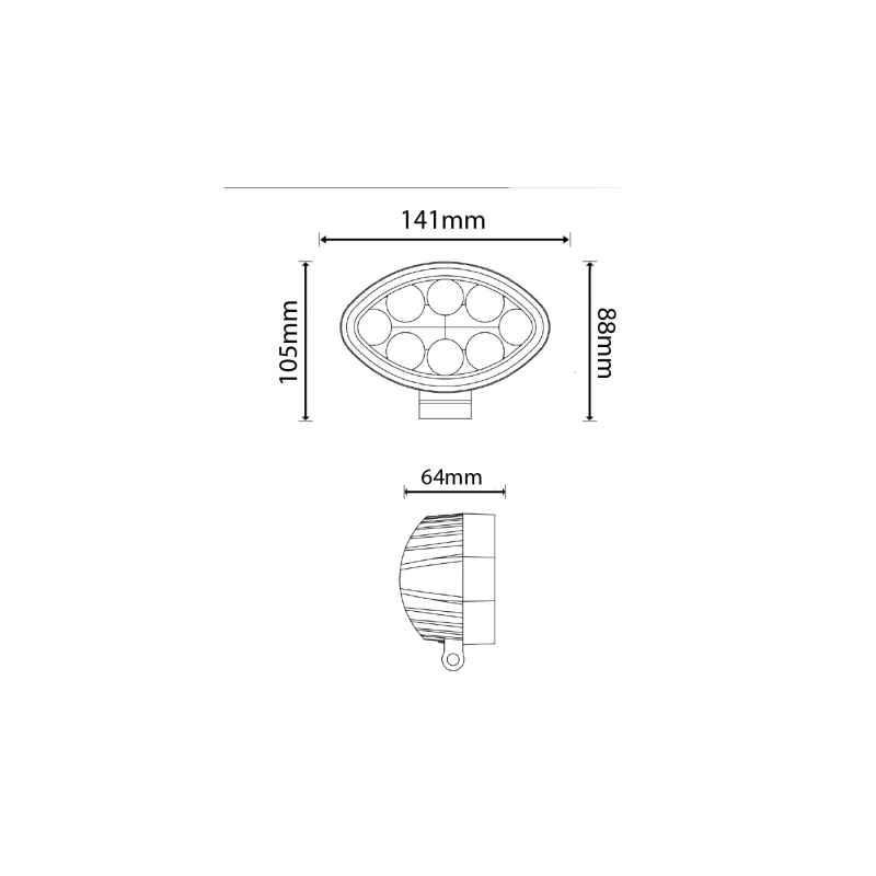 Phare Travail LED Ovale 2400 Lm | Éclairage Large (Flood) | Protopled