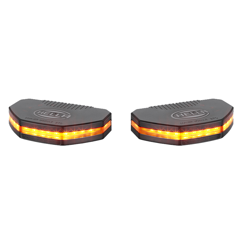 Kit 2 Feux LED Pénétration Orange HELLA Corner 270° 12/24V