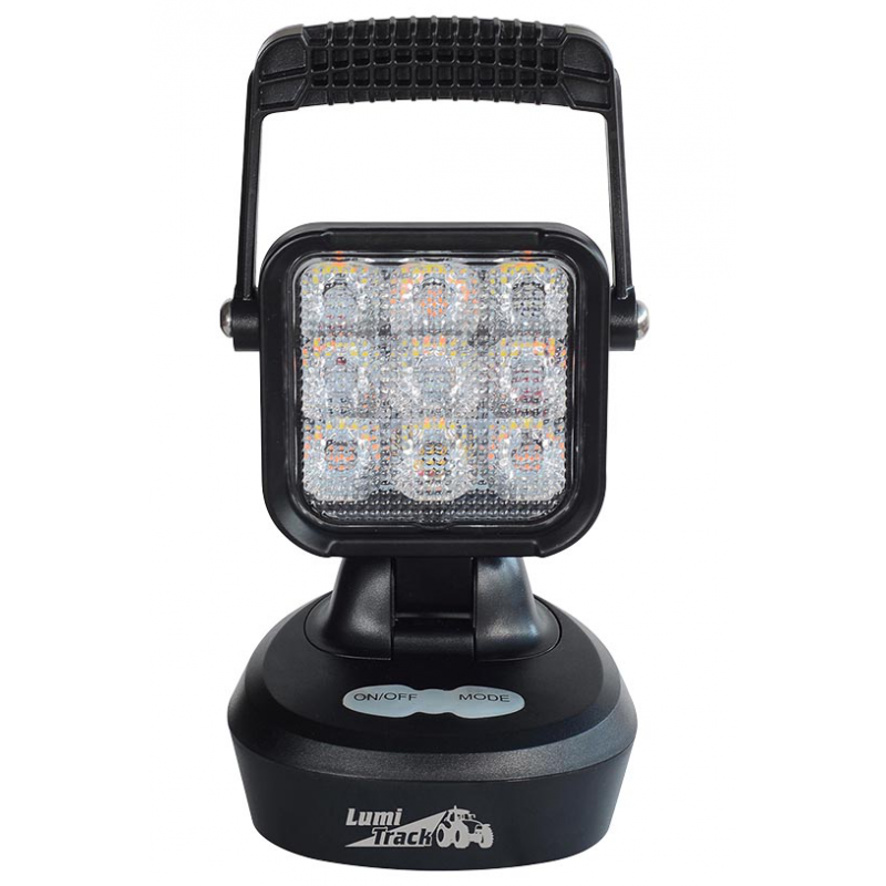 PHARE DE TRAVAIL/AVERTISSEUR 9 LED RECHARGEABLE ORANGE/BLANC 945LM