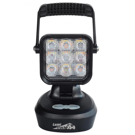 PHARE DE TRAVAIL/AVERTISSEUR 9 LED RECHARGEABLE ORANGE/BLANC 945LM