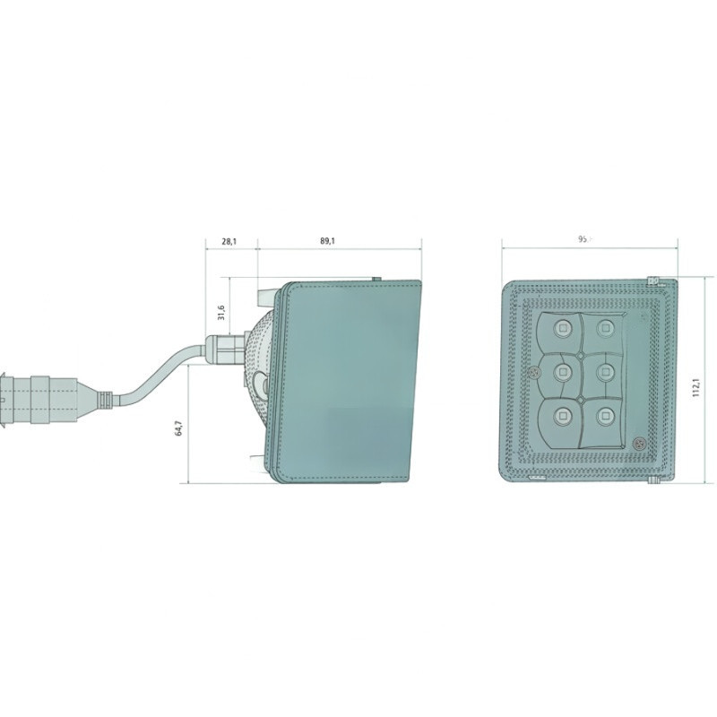 Phare LED Droit 3000L Adaptable John Deere AL78177 H11 IP69K