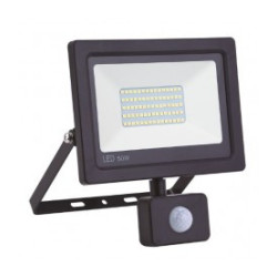 PROJECTEUR LED EXTRA PLAT NOIR AVEC DETECTEUR 50W 4000 LUMENS