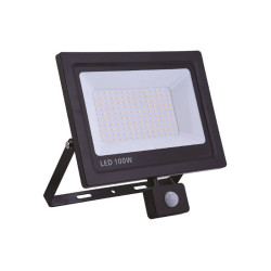 PROJECTEUR LED NOIR AVEC DETECTEUR 100W 8000 LUMENS