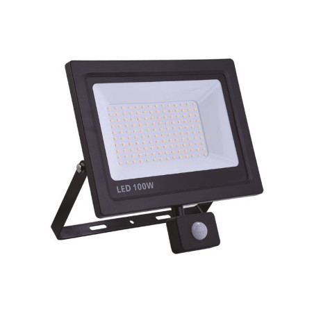 PROJECTEUR LED NOIR AVEC DETECTEUR 100W 8000 LUMENS