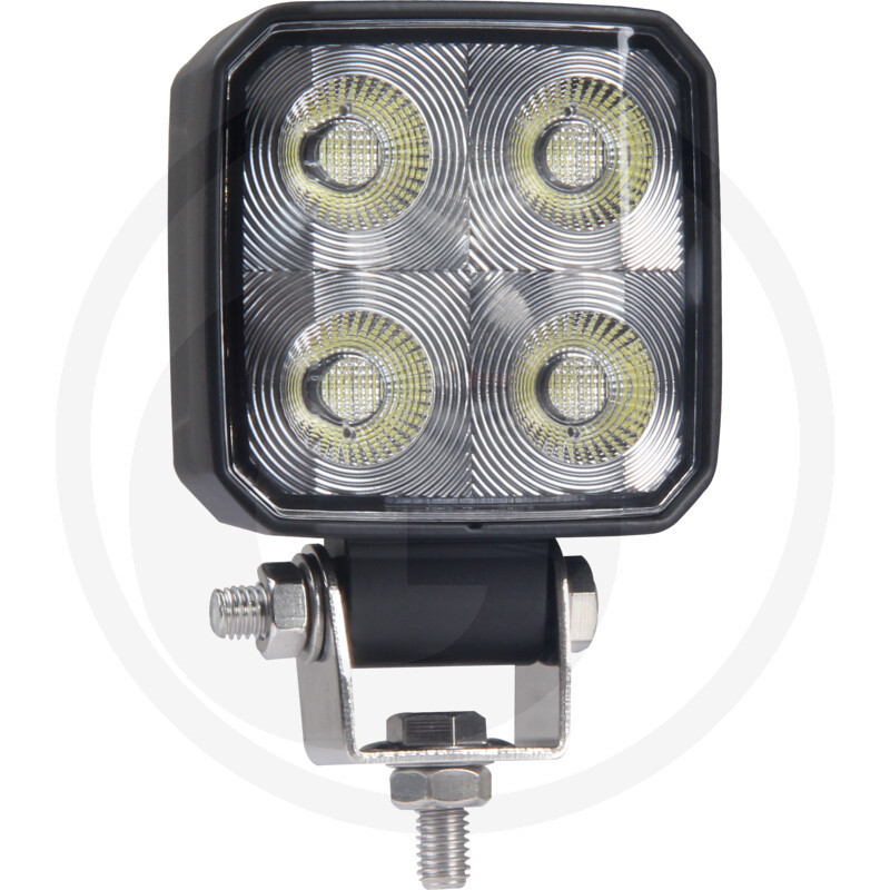 PHARE DE TRAVAIL CARRE 4 LED 3790 LUMENS ECLAIRAGE LARGE CONNEXION DEUTSCH