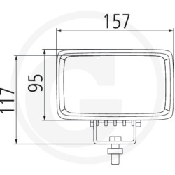 PHARE DE TRAVAIL RECTANGULAIRE 12 LED 3600 LUMENS ADAPTABLE FENDT MASSEY-FERGUSON NEW-HOLLAND CASE-IH CHALLENGER SDF