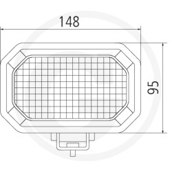 PHARE DE TRAVAIL RECTANGULAIRE 14 LED 2359 LUMENS ADAPTABLE CASE IH FENDT