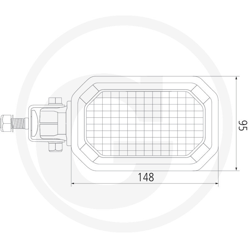 PHARE DE TRAVAIL RECTANGULAIRE 14 LED 3600 LUMENS ADAPTABLE CASE-IH VALTRA NEW-HOLLAND FENDT FIAT