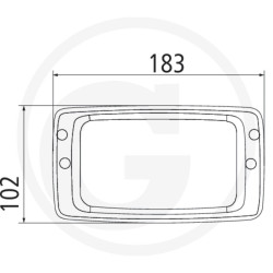 PHARE DE TRAVAIL RECTANGULAIRE 12 LED 3071 LUMENS ADAPTABLE FENDT CASE-IH JOHN-DEERE MASSEY-FERGUSON STEYR CHALLENGER