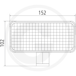 PHARE DE TRAVAIL RECTANGULAIRE 50 LED 3100 LUMENS ADAPTABLE CASE-IH NEW-HOLLAND STEYR