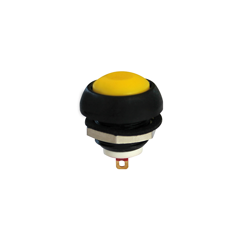 INTERRUPTEUR POUSSOIR JAUNE MOM/NO DIAM 12MM